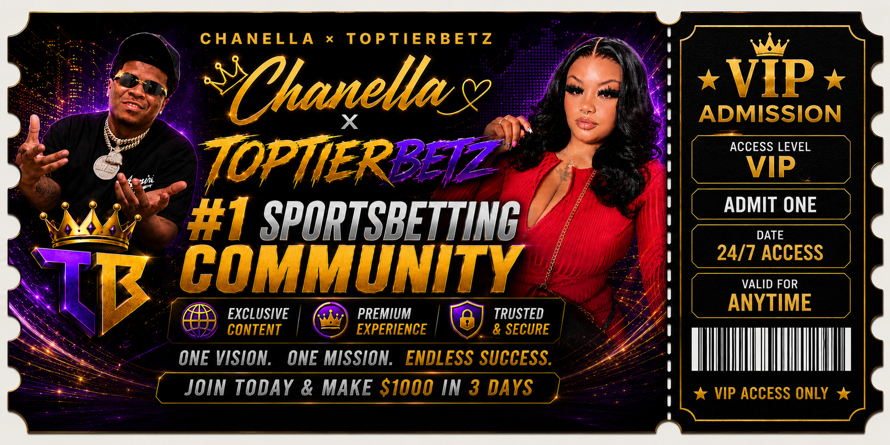Chanella x TopTierBetz — #1 Sportsbetting Community